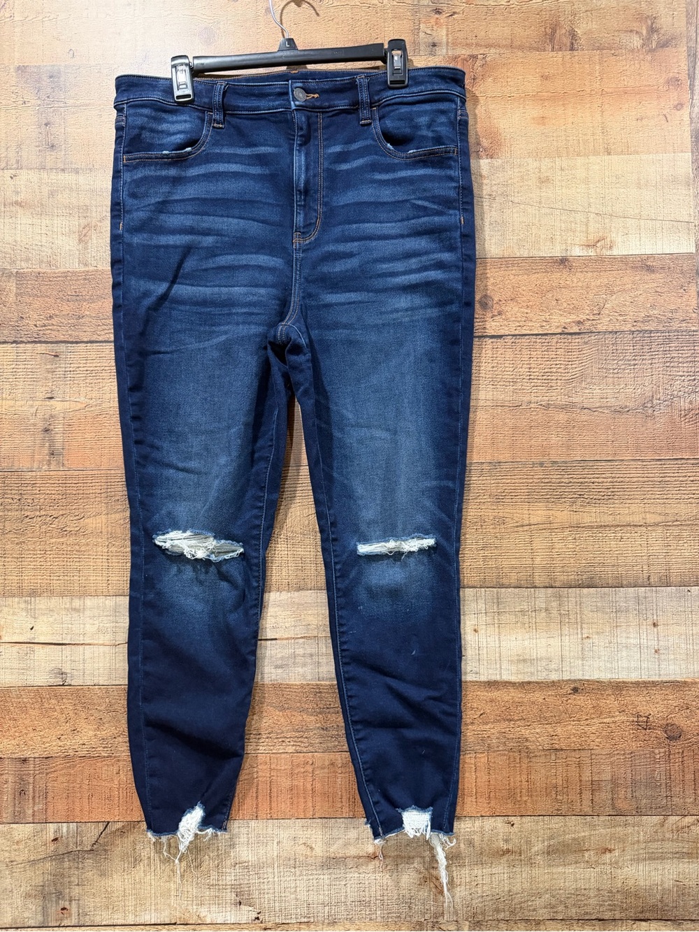 American Eagle Dark Blue Super High Rise Stretchy Jeggings  Size 16 Short